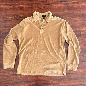 J Crew Velour Button Up Polo Shirt